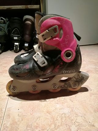 patines rosa y negros talla 34 35 y 36