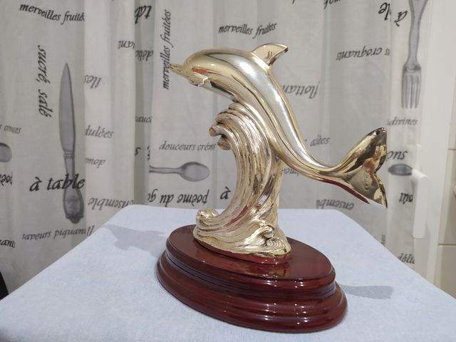 Delfino in argento verniciato