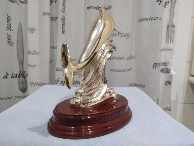 Delfino in argento verniciato