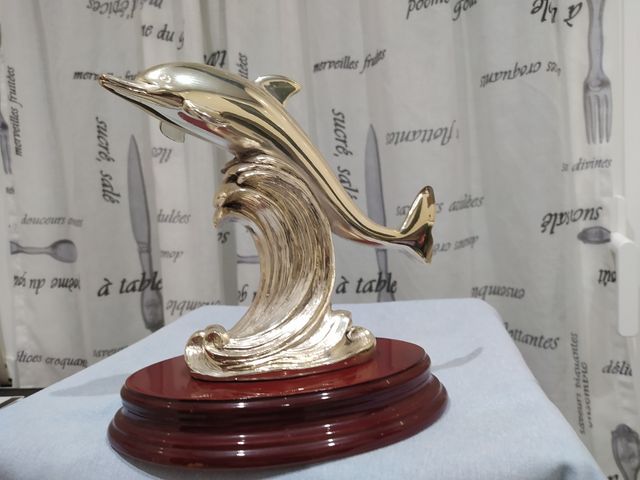 Delfino in argento verniciato