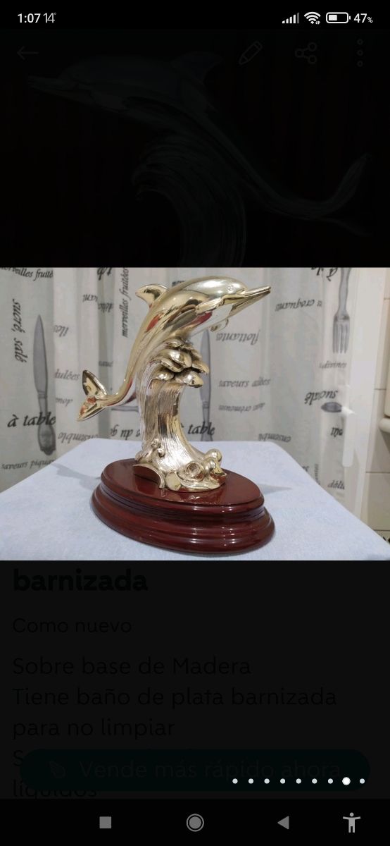 Delfino in argento verniciato