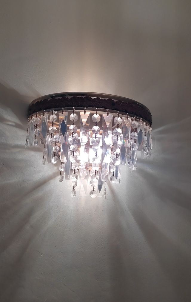 Aplique de pared de cristales