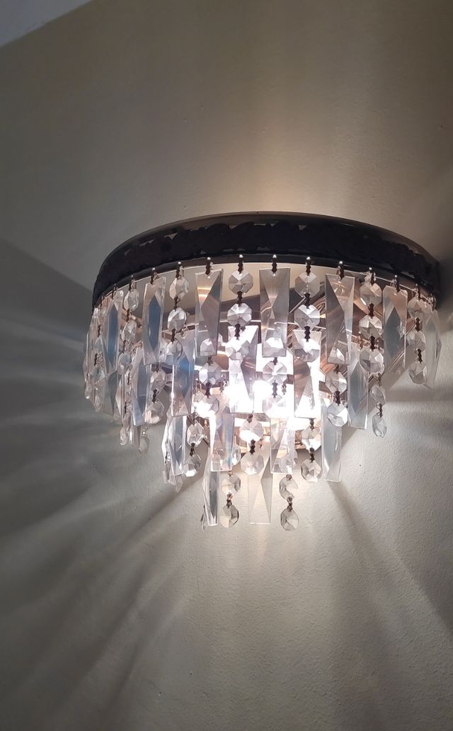 Aplique de pared de cristales