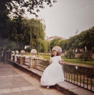 Vestido Comunión Niña Clásico Lazo Gasa Plisado