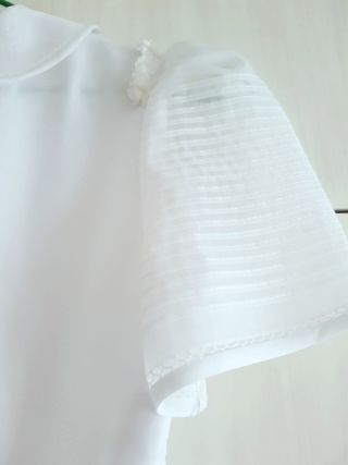 Vestido Comunión Niña Clásico Lazo Gasa Plisado