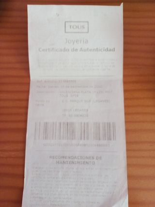 ANILLO TOUS PLATA DE LEY