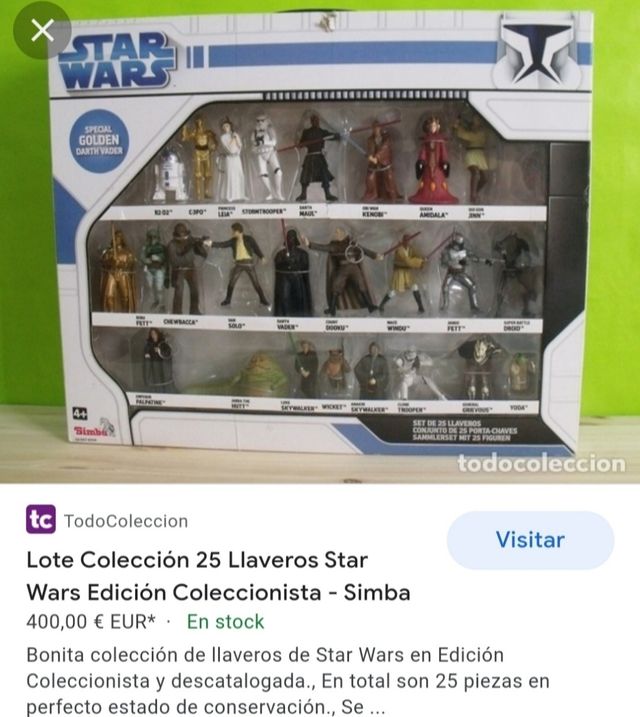 COLECCIÓN DE 25 LLAVEROS DE STAR WARS