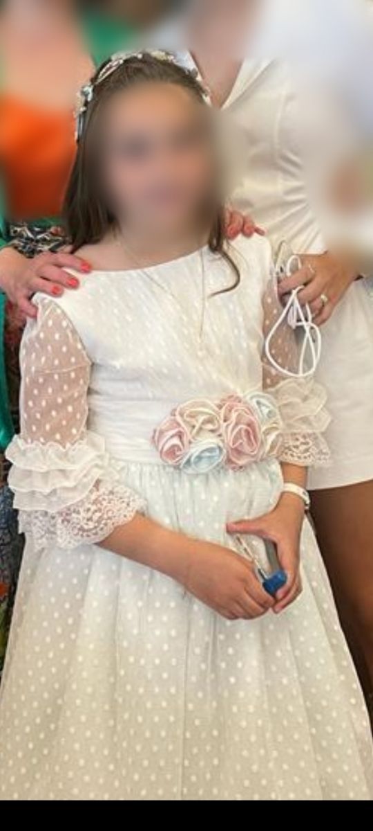 vestido comunión verde agua