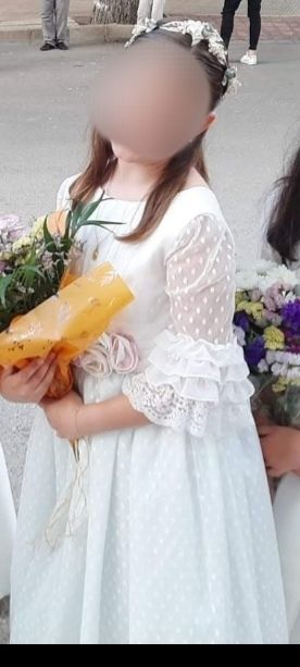 vestido comunión verde agua