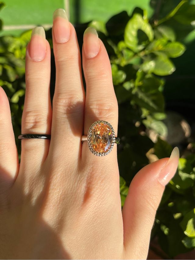 Conjunto plata 925 y circonitas champagne