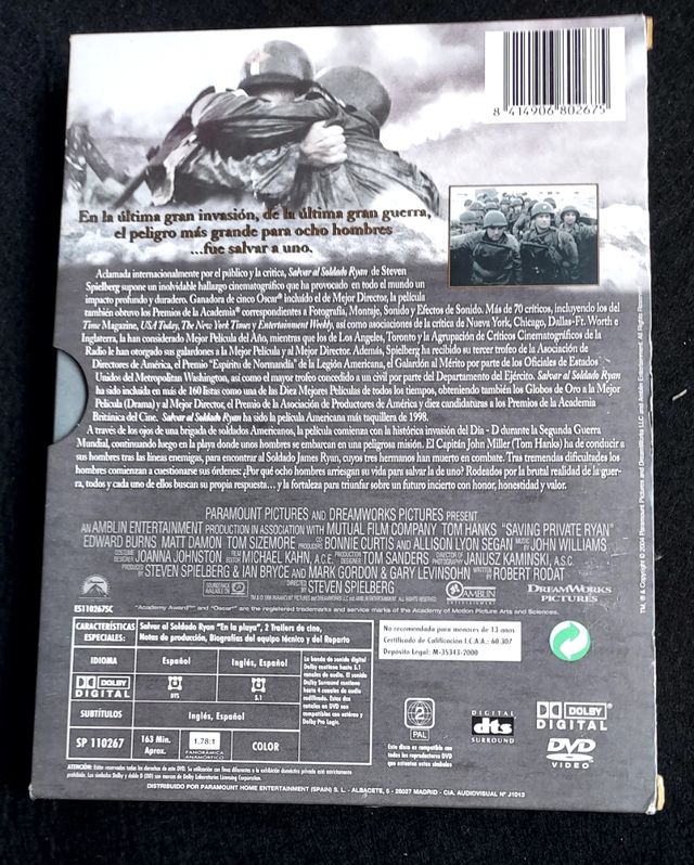 Salvar al soldado Ryan ed especial DVD
