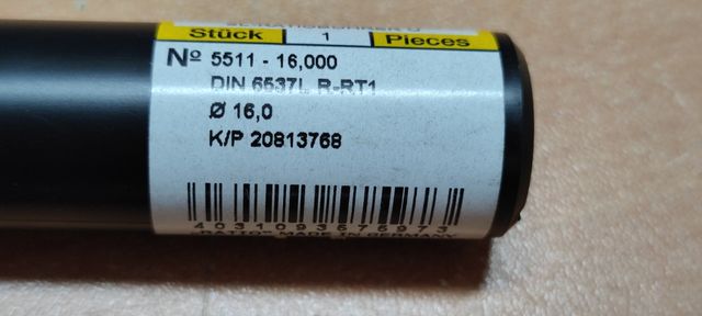 BROCA DE M/D CON REFRIGERACIÓN 16 MM