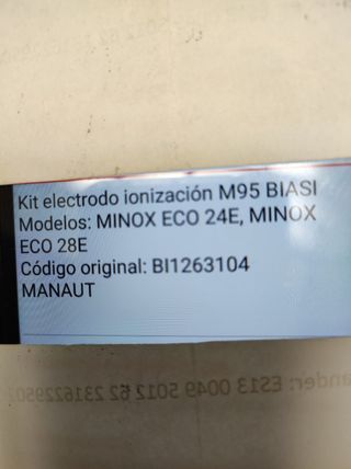 ELECTRODO DE IONIZACIÓN CALDERA