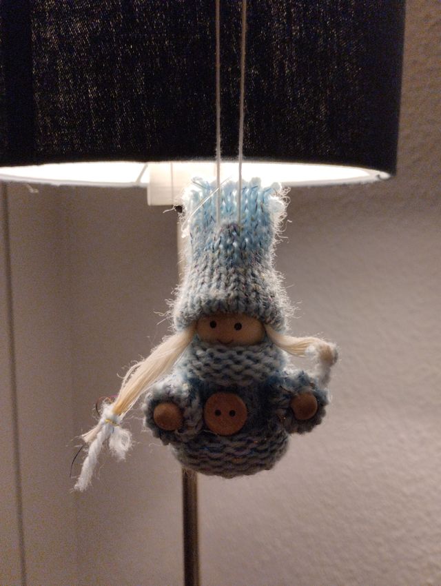 adorno árbol Navidad muñeca azul