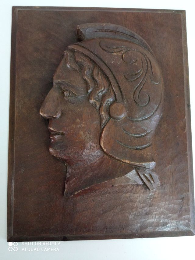 4 antiche sculture in legno 50 cm, 4 pezzi