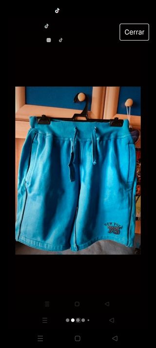 Pantalón corto bermuda hombre azul talla M 