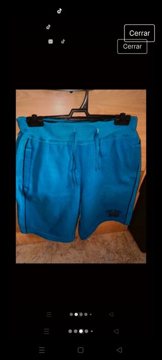 Pantalón corto bermuda hombre azul talla M 