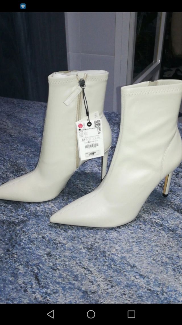 botines piel tacón fino Zara
