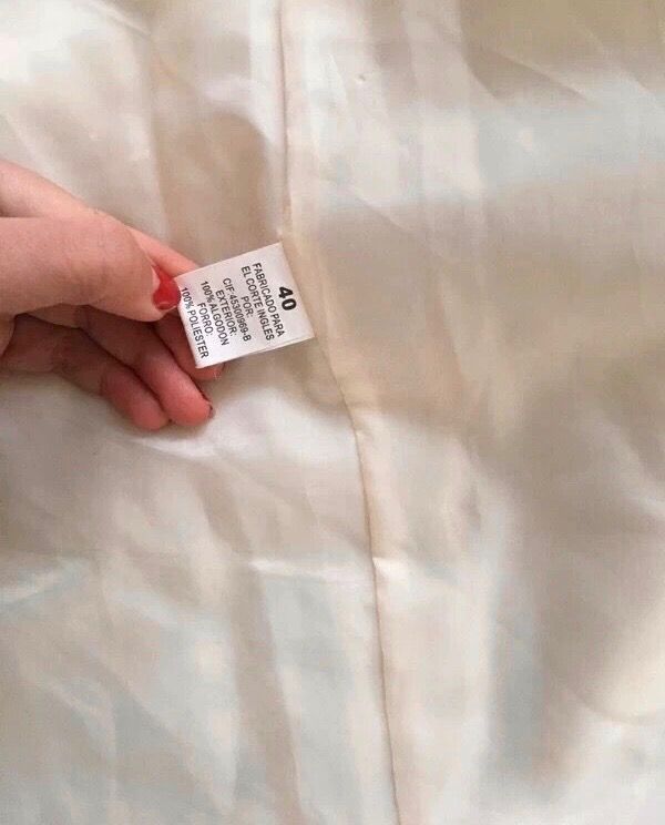 Anorak abrigo plumas invierno blanco crema 40 L