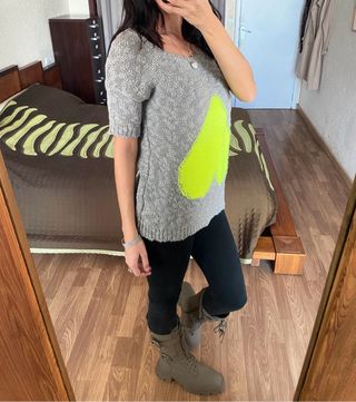 Jersey manga corta corazón flúor Vila talla Xs/S