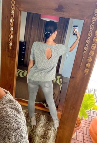 Jersey manga corta corazón flúor Vila talla Xs/S