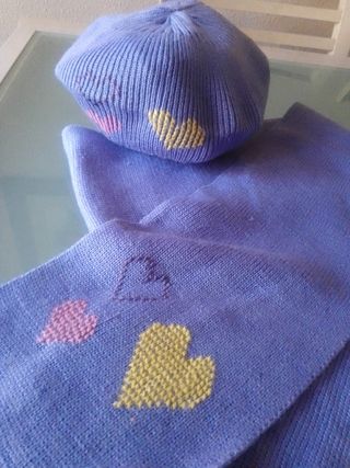 conjunto boina, bufanda y guantes 
