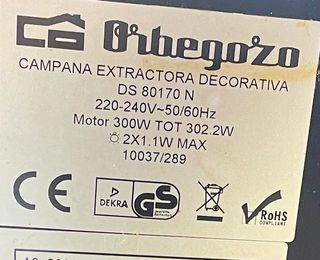 FILTRO campana extractora Orbegozo DS80170N