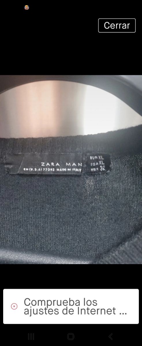 Jersey hombre de Zara talla XL