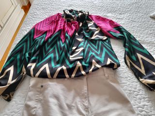 Blusa varios colores, con lazo