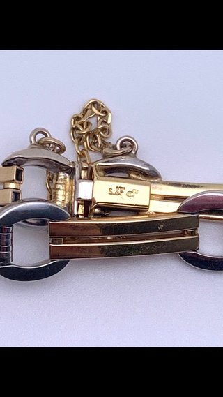 Pulsera dos oros estilo cartier 18k 16,94g