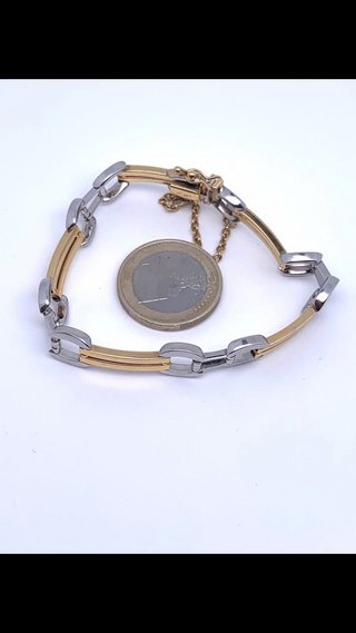 Pulsera dos oros estilo cartier 18k 16,94g
