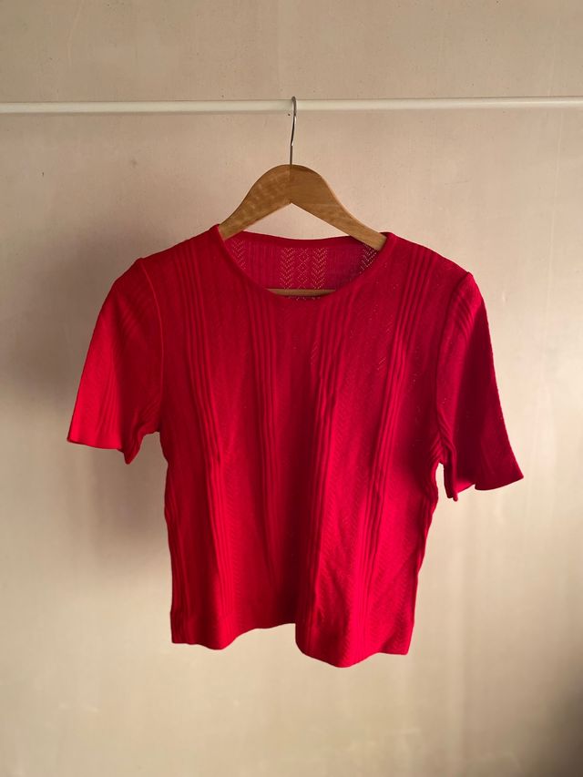 Jersey rojo de manga corta 