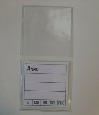 10 BUSTE PORTA MONETE  DOPPIA 45X45 + SEGNAPREZZP