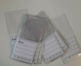 10 BUSTE PORTA MONETE  DOPPIA 45X45 + SEGNAPREZZP