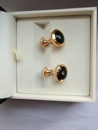 Montblanc gemelos oro 18K, ónix y diamantes