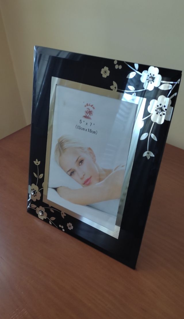 Marco de fotos de cristal negro