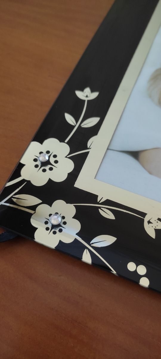 Marco de fotos de cristal negro