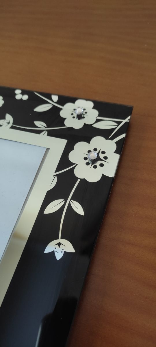 Marco de fotos de cristal negro