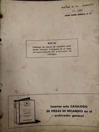 Catálogo Piezas Recambio John Deere 515 Compacto