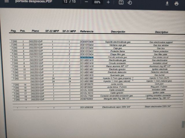 QUEMADOR A GAS SECADORA FAGOR-DOMUS