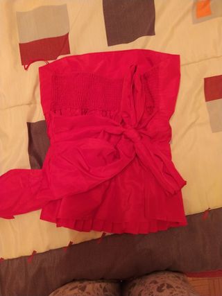 top rojo navideño