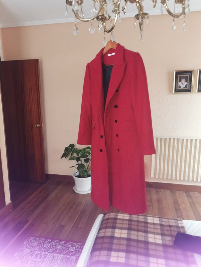 URGENZA!! CAPPOTTO LUNGO ROSSO IN LANA 38