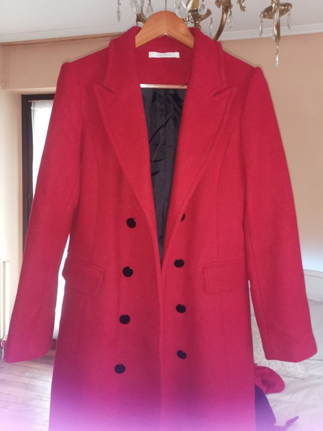 URGENZA!! CAPPOTTO LUNGO ROSSO IN LANA 38