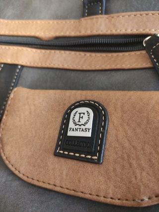 bolso mediano al tacto cuero en tonos tierra 