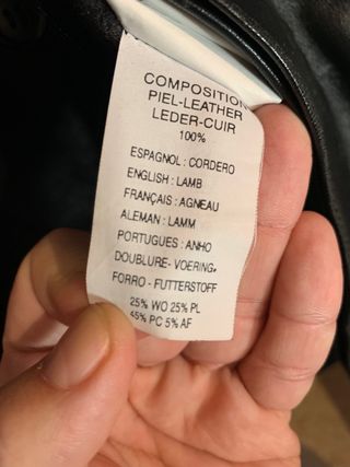 Abrigo piel cordero Springfiel negro talla M