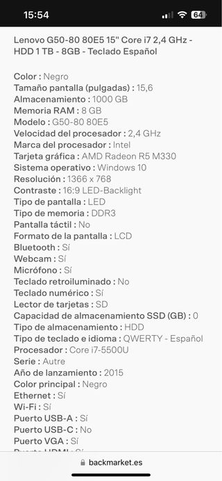 Portátil Lenovo G50-80 80E5