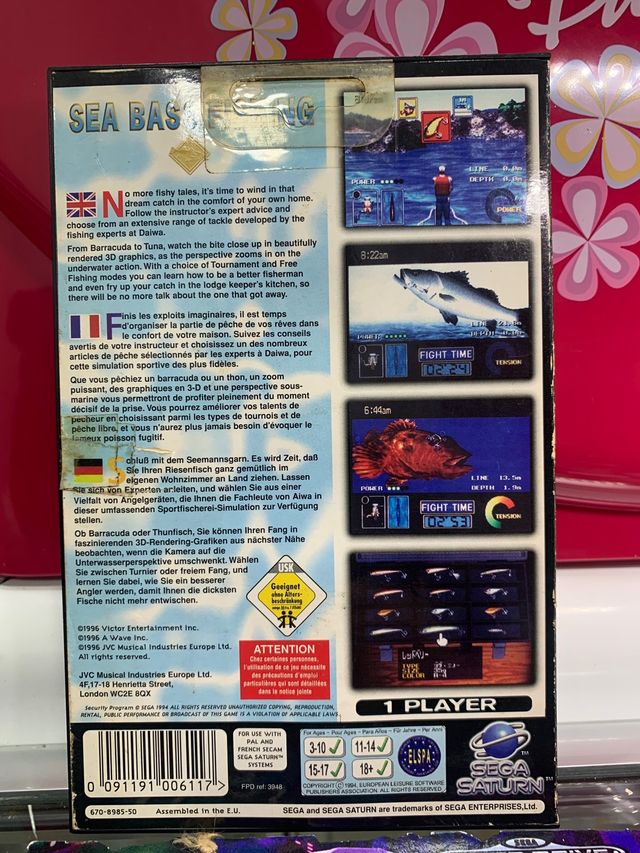Sega Saturn SEA BASS  FISHING en un estado