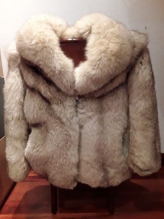 Chaquetón de piel de zorro bleu