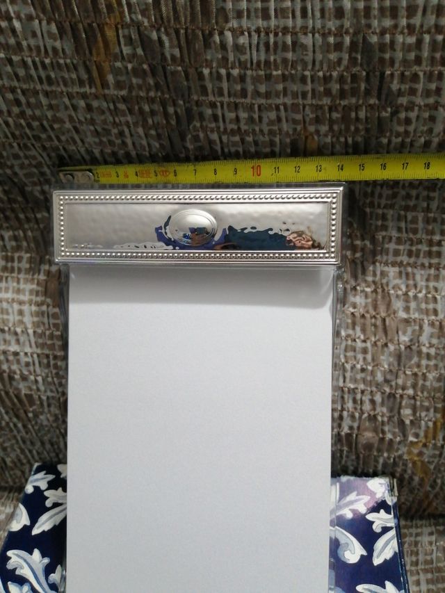 Porta foglietti da scrivania, inserto argento