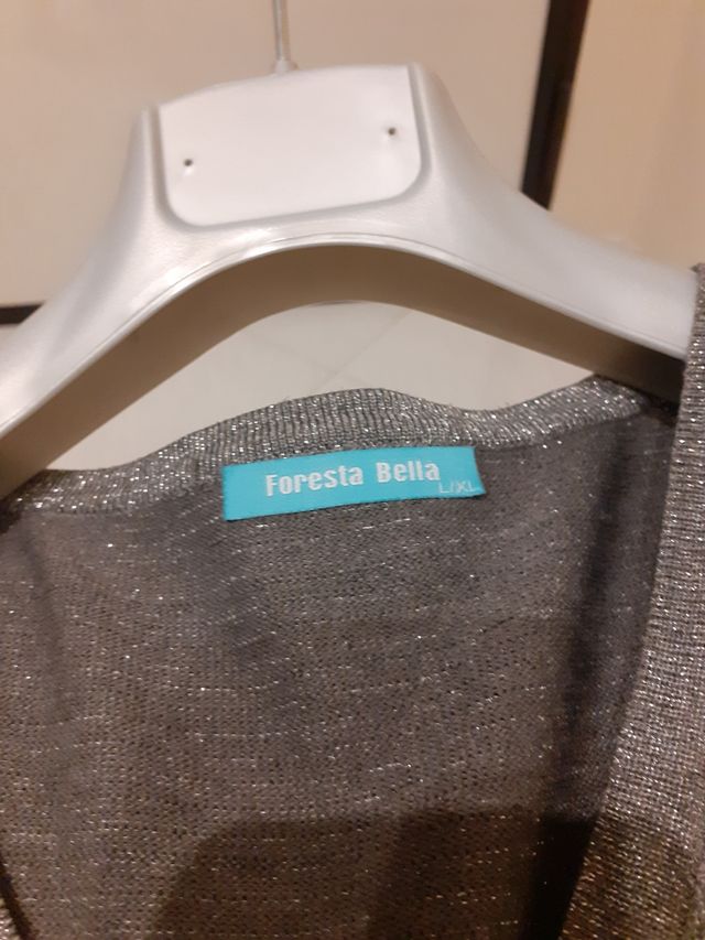 cardigan glitterato argento